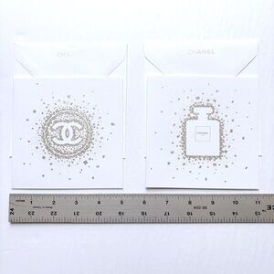 CHANEL Silver Foil Card Set of 2
